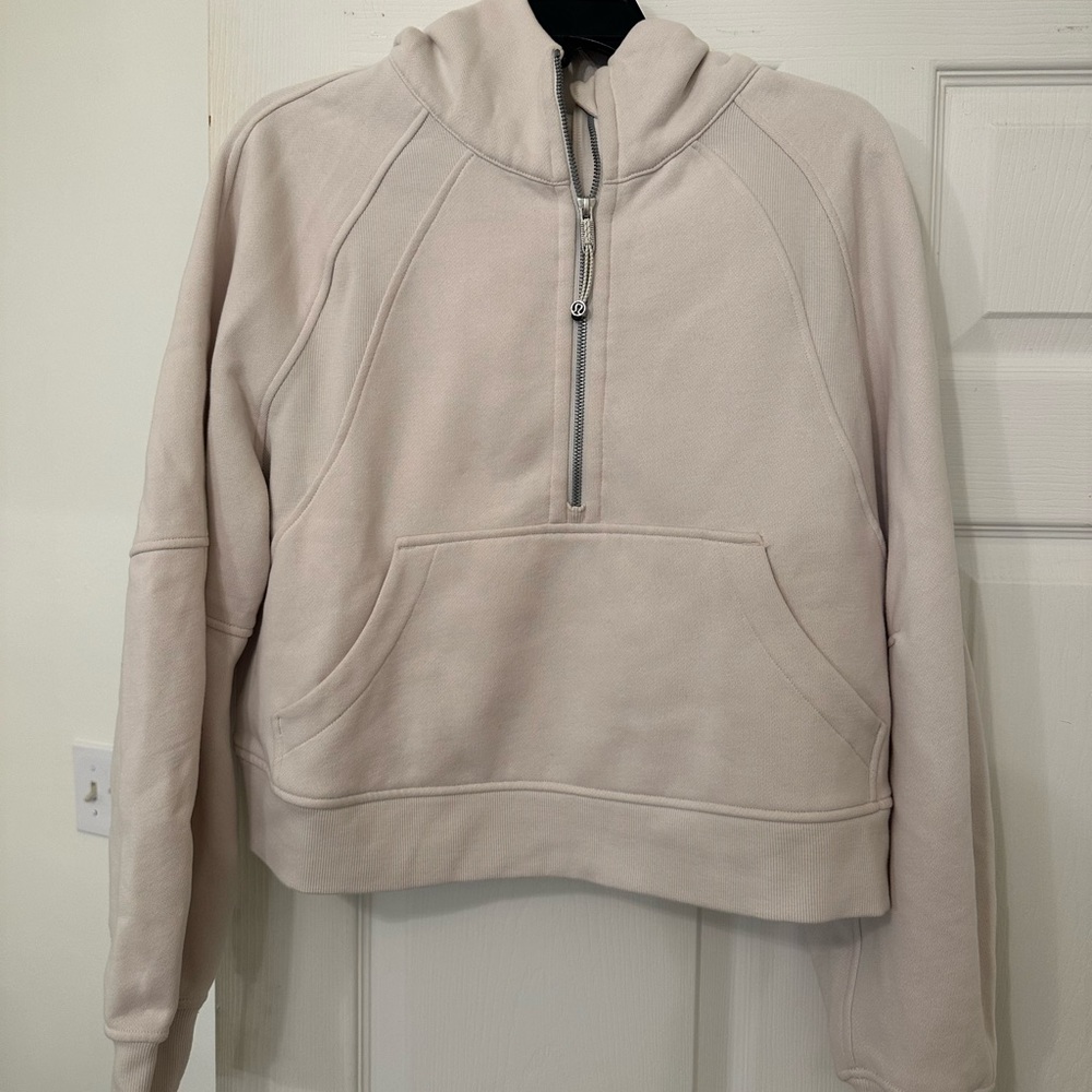 Lululemon Scuba Oversized Half Zip Hoodie M/L- White Opal